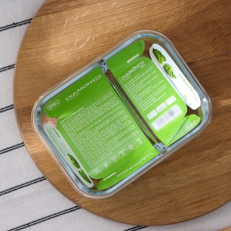 Container with a separator and a plastic lid, glass, 1 liter-7
