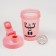 Shaker, 400 ml, series: Crossfit, "Woman with dumbbells", 9.5 x 7 x 16.2 cm, pink
