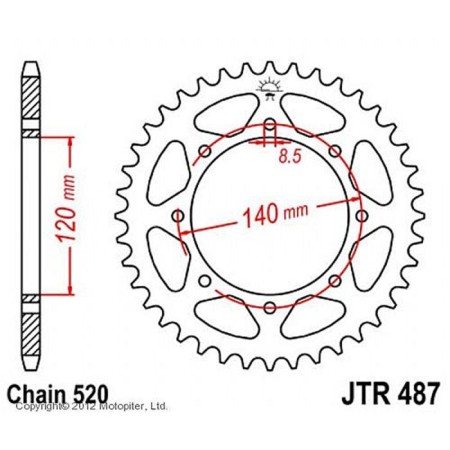 Vedica star, JT 487.37, chain 520, 37 teeth