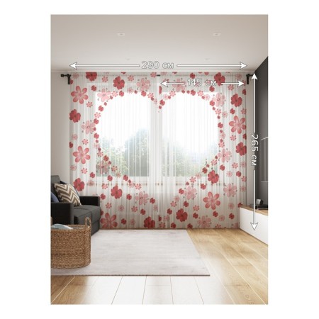 Photo "Heart from flowers", size 145x265 cm, 2 pcs-1