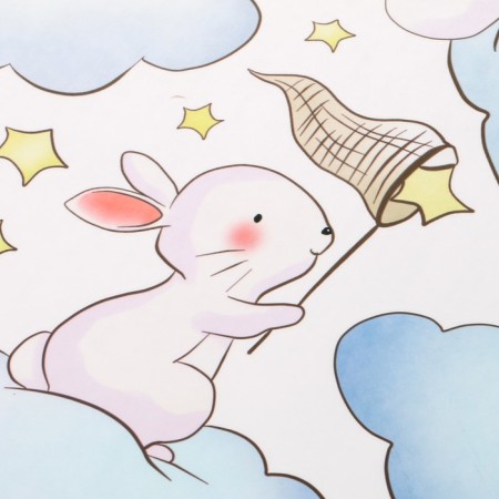 Interior plastic sticker "Bunnies on the clouds" 60x90 cm-2
