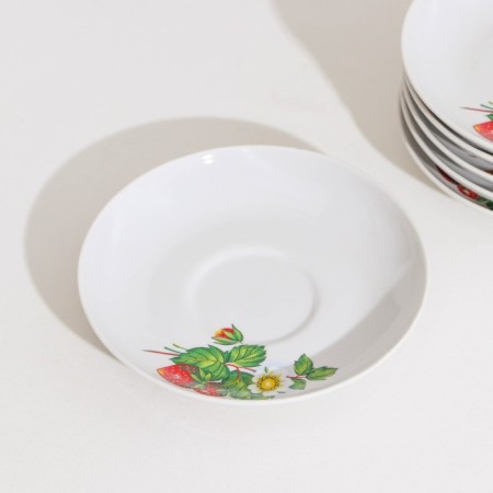 Tea Service "Flowering Strawberries", 14 objects: kettle, sugar tower, 6 tea pairs, porcelain-5