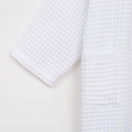 Wafel dressing gown men's elongated Ethel "BOHO" size 54-56, color white, 100% cotton, 290 g/m2-2