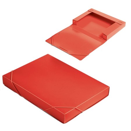 A4, 700 μm elastic band on elastic band, a spine of 40 mm, calligrata, plastic, red, up to 300 sheets