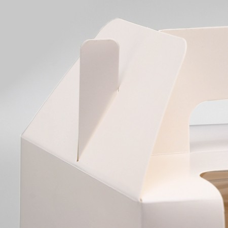 Confectionery folding box for 6 cupcakes, white 23.5 x 16 x 14 cm-2