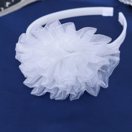 Hair cap "Schoolgirl" Cloud, D 10 cm, white-2