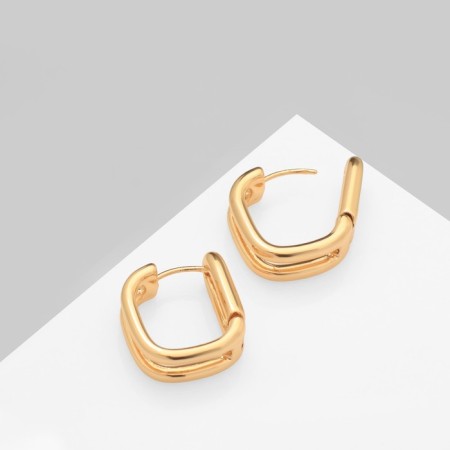 Earrings Metal "Chord" parallel, color gold-1
