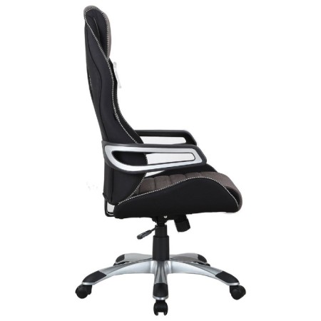 Playing armchair Brabix "Techno GM-002", fabric, black/gray, white inserts-1