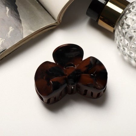 Hair crab "Coffee" bow, 5.5 cm, mix
