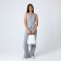 City backpack of artificial leather with lightning, white color