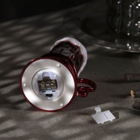 LED figure "Candle with Santa Claus" 9 × 15 × 7 cm, plastic, batteries AG13x3, glow warm white-2