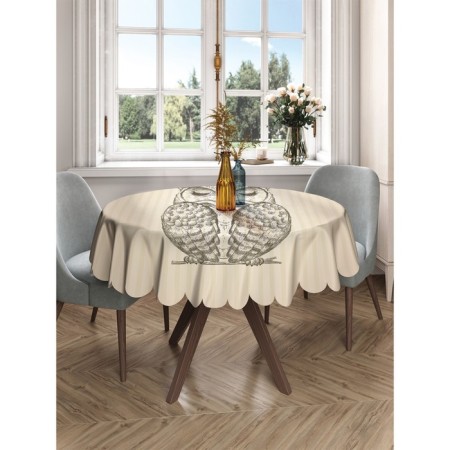 The tablecloth "Sleeping owl", round, Saten, d = 150 cm-2