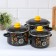 Set of Pasta pan, 3 subjects: 2 l, 3 l, 4 l, enameled covers, induction