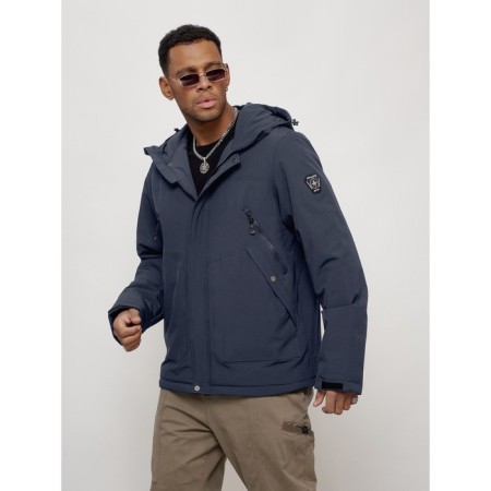 Sports male jacket, size 54, dark blue color-3