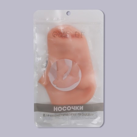 Socks for pedicure, silicone, 18 × 10 cm, size S, beige color-5