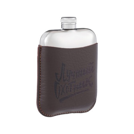 Flaw for alcohol "Best Hunter", stainless steel, gift, 180 ml, 6 oz-1