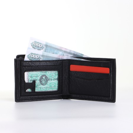 Male purse without fastening, black color-7