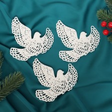 Christmas tree toys 3 pcs. “Winter magic. White Dove »Plastic, 10x11 cm
