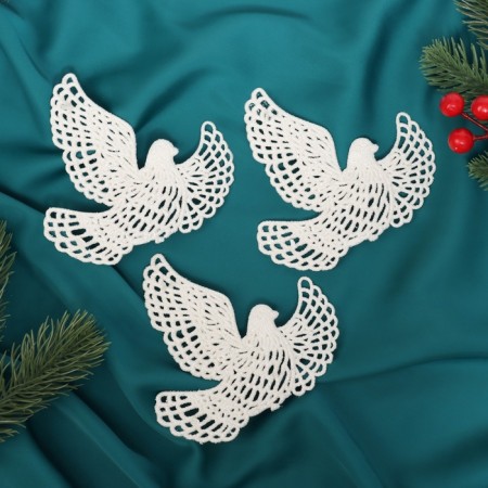 Christmas tree toys 3 pcs. “Winter magic. White Dove »Plastic, 10x11 cm