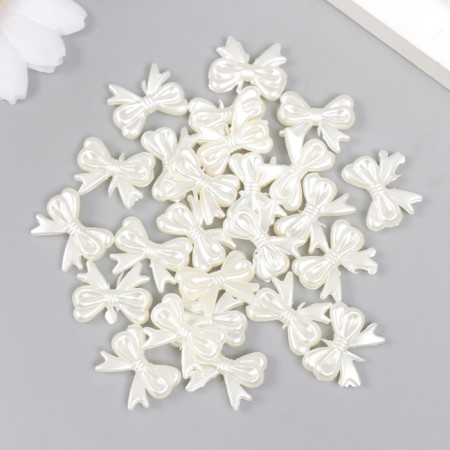 Decor for creativity plastic "Bant" Pearl set 25 pcs 1.4x1.8 cm-2