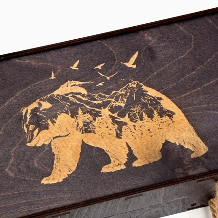 Set with skewers Gift "Bear" with an ax in the case-8