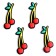 Decor silicone "Cherry" set 4 pcs., Size 1 pc. - 2 × 6 × 0.3 cm, glue pads