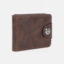 Male purse on a magnet, for bills, for cards, for coins, brown color