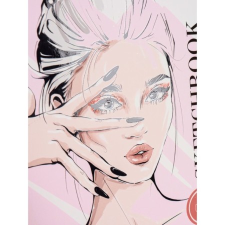 Sketchbook A5, 40 sheets "Girl", hard cover, matte lamination, selective varnish, elastic band, block 100 g/m2-5