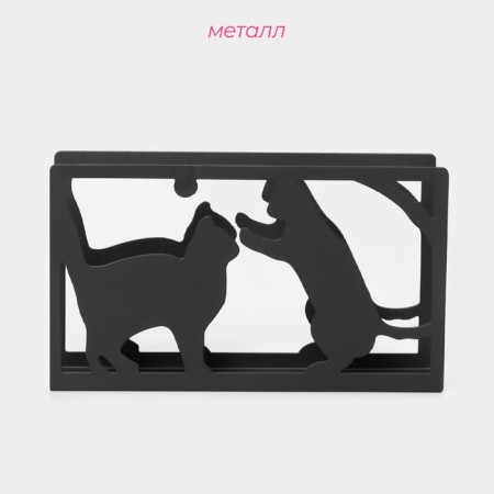 Salvetnik Dolyana "Cats", 14 × 4 × 8 cm, black color-1