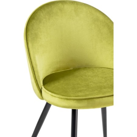 Stol on a metal frame Dodo metal/velor, black/green 52x55x77 cm-4