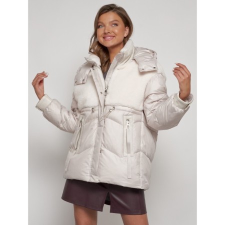 Winter jacket, size 44, beige color-9