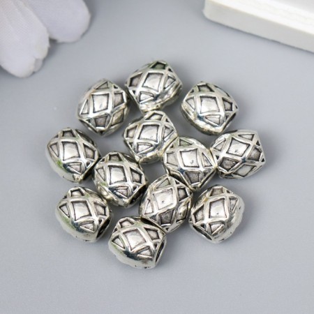 Busina for creativity Metal "Elubicated with Rombs" silver G208B831 0.9x1 cm-2