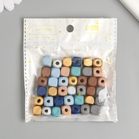 Beads for creativity tree "Dark night. Cubes" set 20 grams d = 1 cm-3