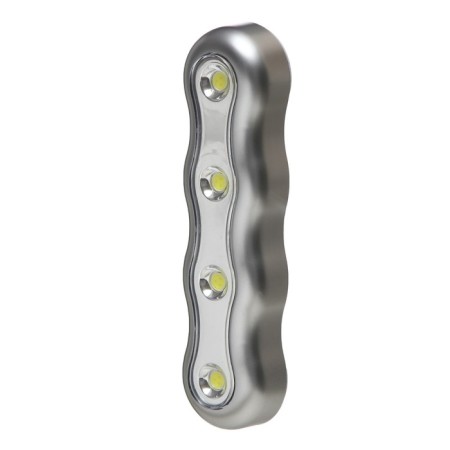 Night Pushlite "Bends" 4XLED 3AAA chrome 19x2x2 cm Risalux-12