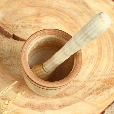 Set: a mortar with a pestle, ash, 13 cm, mix-10