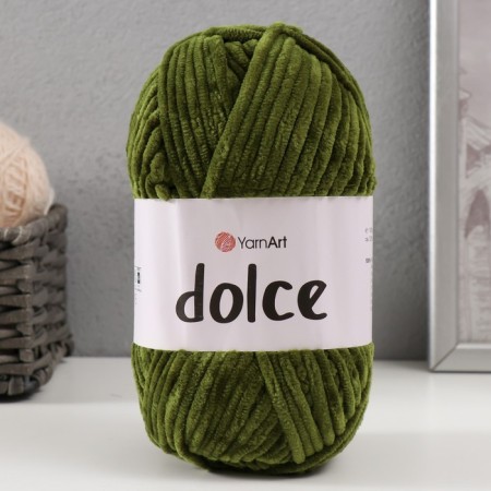 Yarn "Dolce" 100% micropoliester 120m/100g (772 t. Khaki)-4