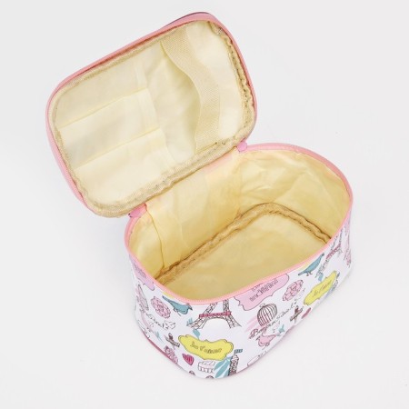 Cosmetic bag with lightning, white/pink color-2