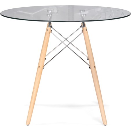 Glass table PT-151 Buka / Metal, natural 90x90x76 cm-1