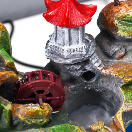 The desktop fountain from the network, backlight + Aquarium "Pagoda at the top" 32x21x30 cm-4