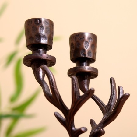 Cloth for 2 candles "deer" aluminum 11.5x9x23 cm-6