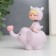 Souvenir Polystone "Baby on the Elephant, with the heart" spring 7.5x4x7 cm