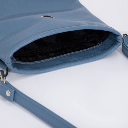 Bag Cross-Bodi with a zipper, blue color-5