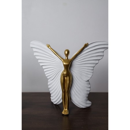 Souvenir Polystone "Baro-Babochka" White with gold 25x8x20.5 cm-4
