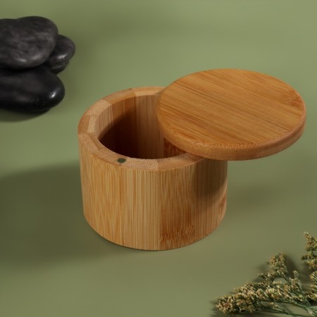 Organizer for storage "Bamboo", with a sliding cover, D 9 × 7 cm, brown color-4