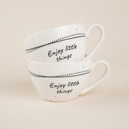 Set of Porcelain SL Home "House", 4 objects: 2 cups 275 ml, 2 saucers d = 15.5 cm, white color-3