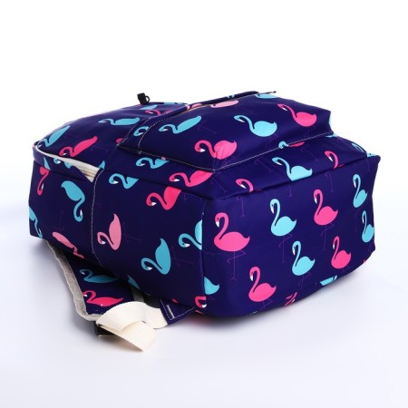School backpack of textiles on a zipper, 3 pockets, pencil case, color violet-6