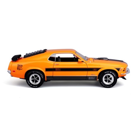 MASTO DIE-CAST 1970 FORD MUSTANG MACH 1, 1:18, Orange color with print-8