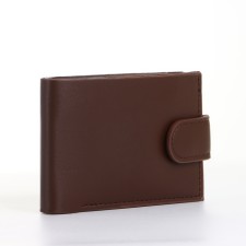Male purse on the button, brown color