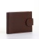 Male purse on the button, brown color