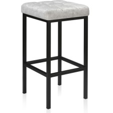Har loth metal stool/eco -leather, black/gray 34x34x65 cm